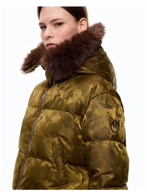Piumino corto in raso tecnico camouflage PINKO | 107725A3LZ/V59
